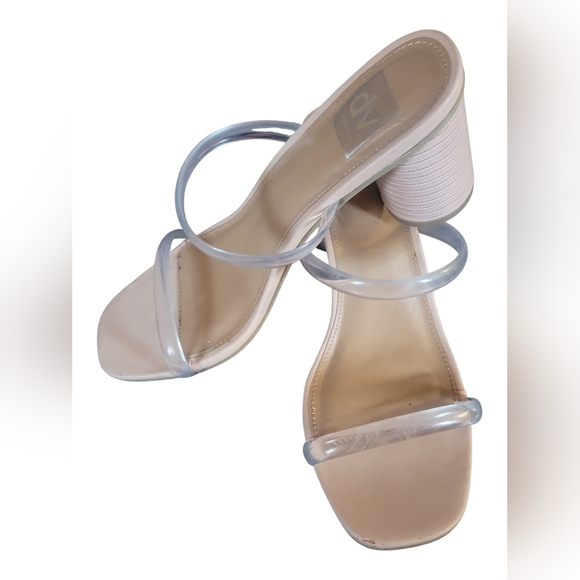 DV by Dolce Vita Women's Merrick Double Ban  Tan and Clear Heeled Sandals - Picture 6 of 8